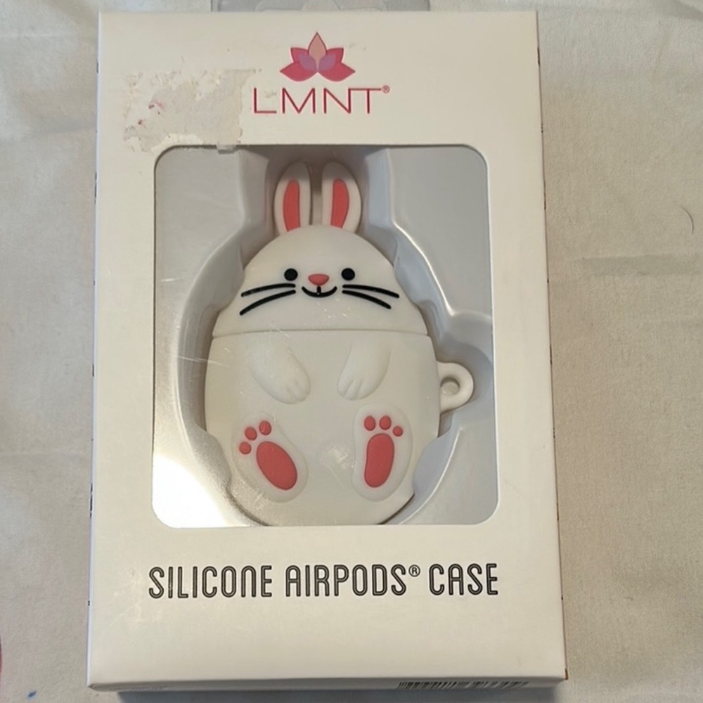 LMNT Cute Bunny Silicone AirPods Case NWT